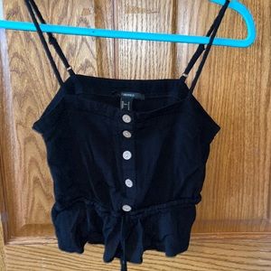 Black fitted crop top with Spagetti straps